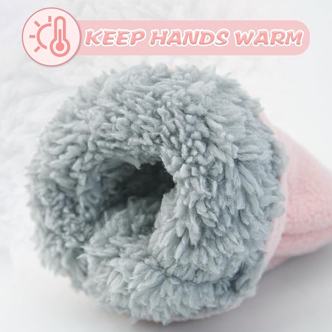 BAVST Baby Toddler Winter Mittens Girls Warm Fleece Lined Gloves Kids Sherpa Lined Mittens for Boys-BubblyBeeBaby