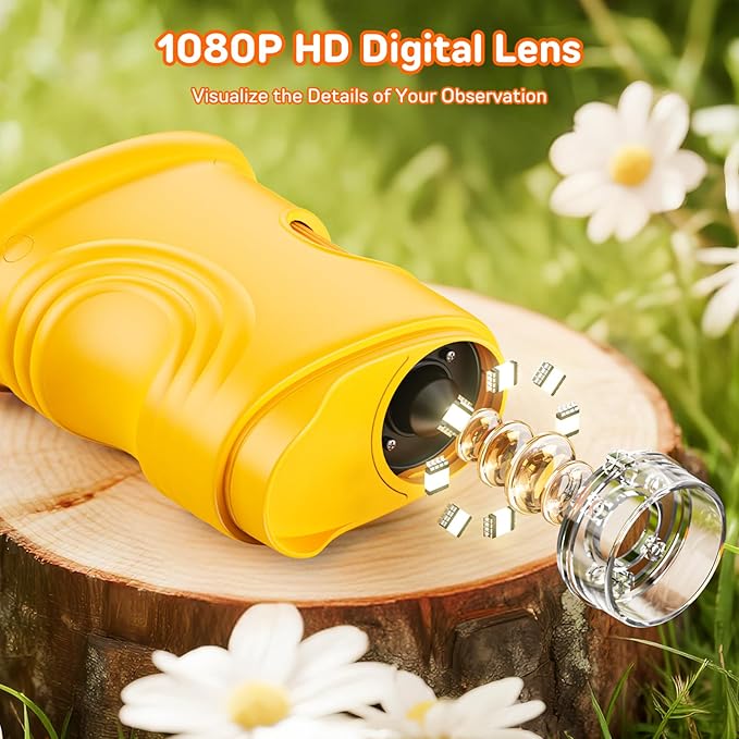 1000X Handheld Digital Microscope for Kids – 2-Inch Screen STEM Toy, Christmas Birthday Gift for Boys & Girls 5-10 Years, Portable Magnification Science Lab Kit-BubblyBeeBaby