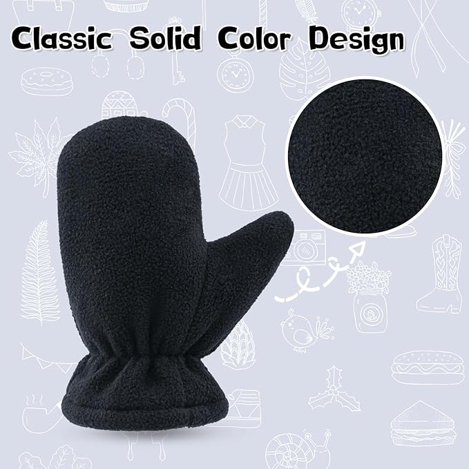 BAVST Baby Toddler Winter Mittens Girls Warm Fleece Lined Gloves Kids Sherpa Lined Mittens for Boys-BubblyBeeBaby
