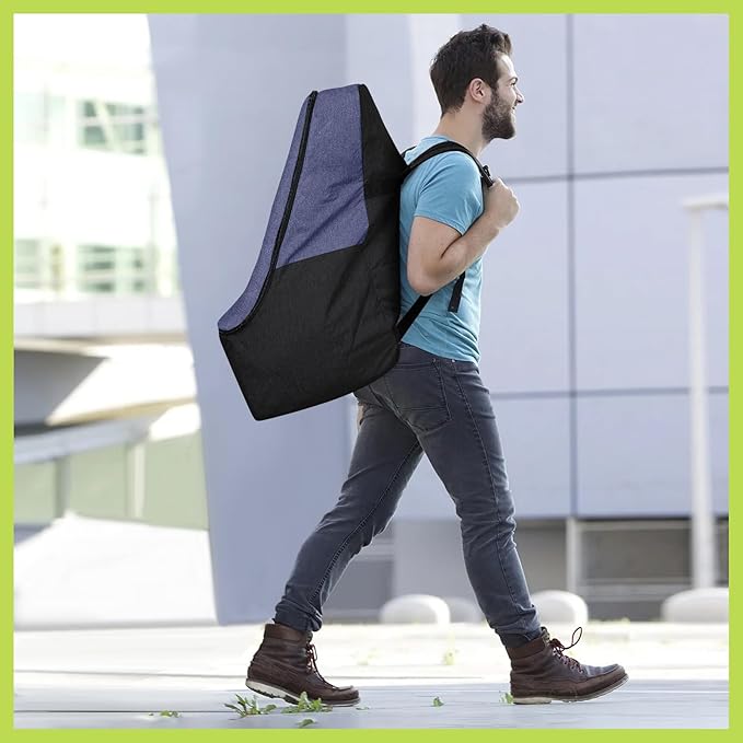 Padded Car Seat Travel Bag for Airplane, Heavy Duty Backpack for Air Travel, Water-Resistant Carrier with Shoulder Strap, Fits Most Car Seats (Blue+Black)-BubblyBeeBaby