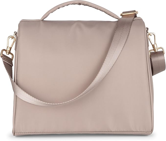 JuJuBe New Insulated Bottle Bag, Breastmilk Storage Bag for Baby Bottles, Insulated Waterproof Lunch Bag or Cooler Bag for Nursing, Milk, Food, Baby Formula, Snacks, Daycare, Taupe, Mother's Day Gift-BubblyBeeBaby