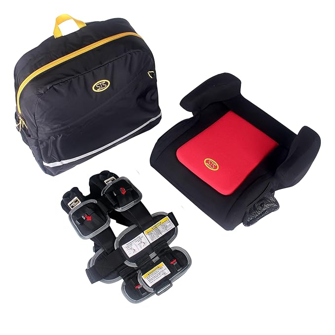 Extra Small Black RideSafer Travel Vest & TravelSmarter Booster Seat Combo, Lightweight, Compact, Portable Car Seat - Perfect for Travel and Everyday Child Safety-BubblyBeeBaby