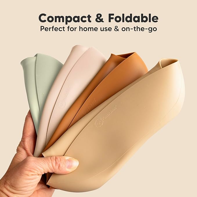 KeaBabies 2-Pack Silicone Baby Bibs for Eating - Sturdy Food-Grade Silicone Bibs for Babies Girl, Boy, Large Food Catcher, Clean & Put On Easily, Waterproof Toddler Feeding Essentials (Macaron)-BubblyBeeBaby