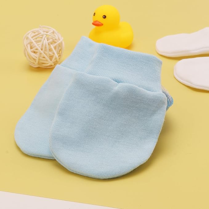BQUBO Newborn Infant Toddler Mittens No Scratch Cotton Elastic Wrist Gloves Hypoallergenic for 0-6 Months Baby Boys Girls-BubblyBeeBaby