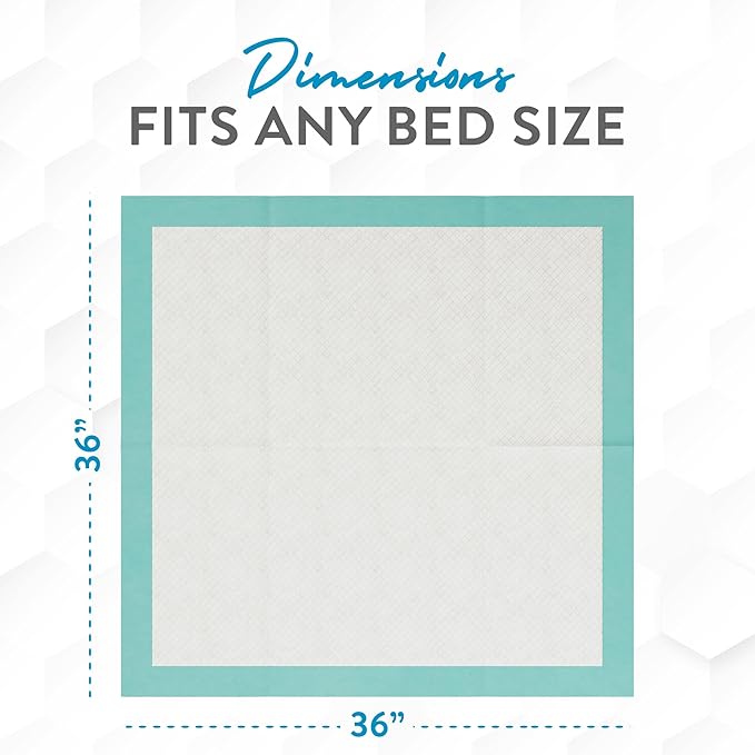 Inspire Extra Large Super Absorbent Disposable Bed Pads for Incontinence (36" X 36" Pack of 50) Ultra Thick and Absorbent Underpads Chux Adults, Puppies, Dogs Kids Furniture Protection-BubblyBeeBaby