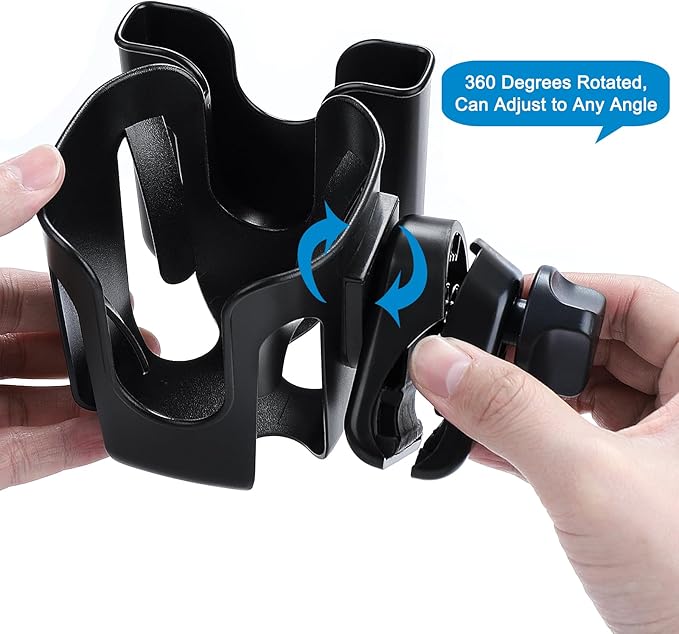 Accmor Stroller Cup Holder with Phone Holder, Bike Cup Holder, Universal Cup Holder for Uppababy Nuna Doona Strollers, 2-in-1 Cup Phone Holder for Stroller, Bike, Wheelchair, Walker, Scooter-BubblyBeeBaby