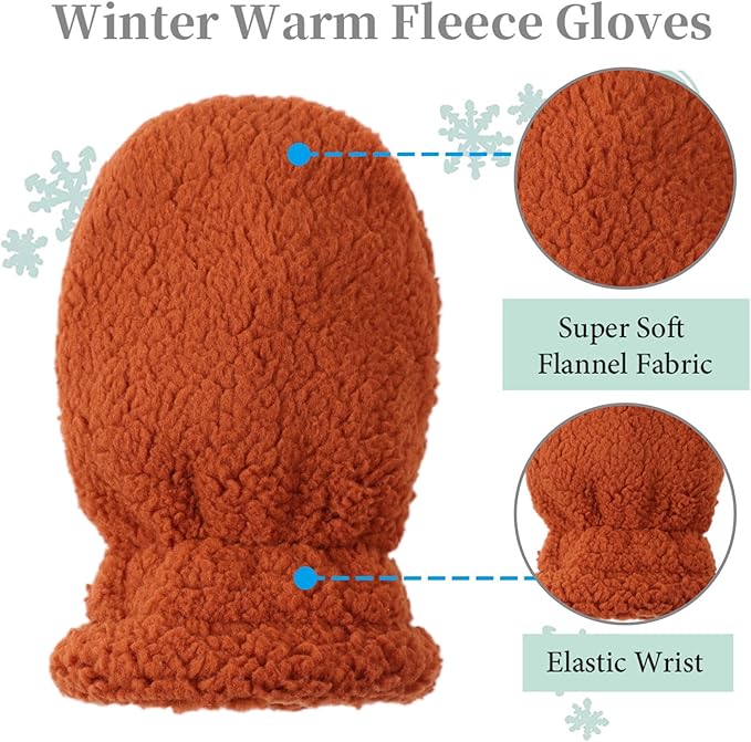Zsedrut Baby Boys Winter Glove Warm Toddler Infant Girls Mittens Fleece Lined Gloves 1-7 Years-BubblyBeeBaby