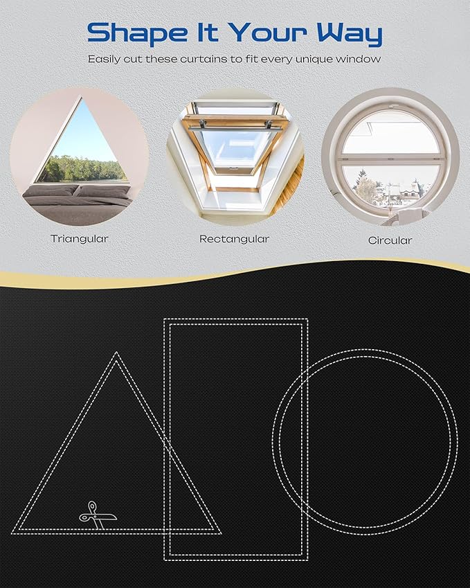 25" W x 48" L 100% Portable Blackout Curtains, Total Darkness No-Drill Black Out Window Cover,Temporary Blackout Shades with Hook & Loop Tape, for Bedroom, Nursery, Dorm, Travel (Black)-BubblyBeeBaby