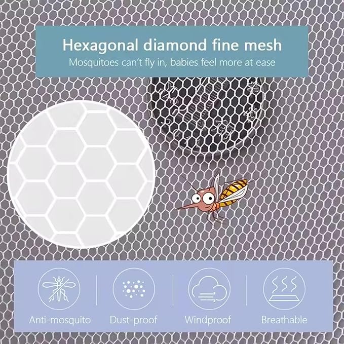 Mosquito Net for Stroller 2Pack - Protective Baby Stroller Mosquito Net - Perfect Bug Netting for Strollers, Bassinets, Cradles, Playards, Pack N Plays and Portable Mini Crib (White)-BubblyBeeBaby