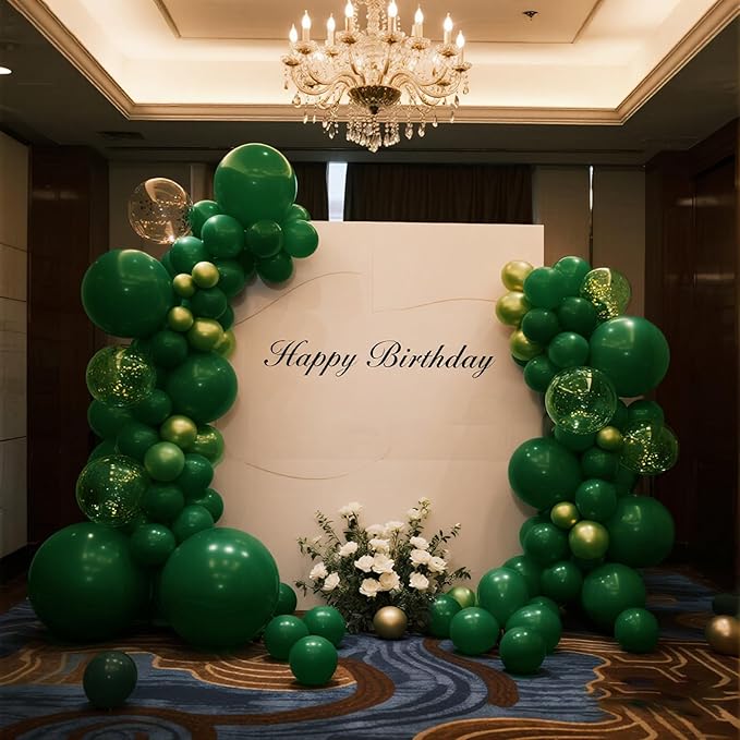 140pcs Night Green Round Balloons Different Sizes 18 12 10 5 Inch Latex Balloons for Arch Decoration Party Balloon Kit for Graduation Birthday Party Wedding Balloon Baby Shower Decoration-BubblyBeeBaby