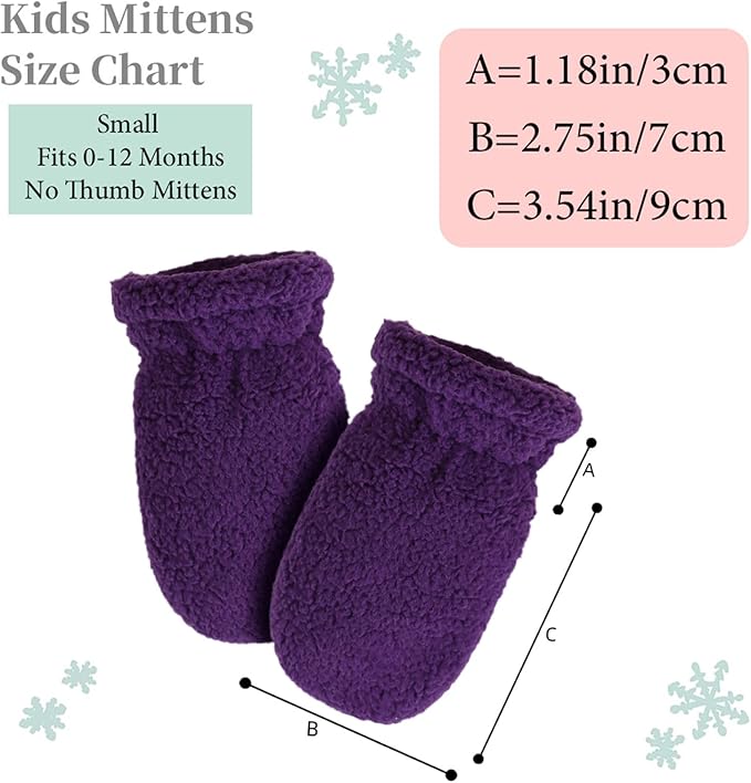 Zsedrut Baby Boys Winter Glove Warm Toddler Infant Girls Mittens Fleece Lined Gloves 1-7 Years-BubblyBeeBaby