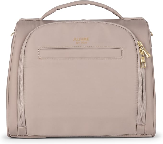 JuJuBe New Insulated Bottle Bag, Breastmilk Storage Bag for Baby Bottles, Insulated Waterproof Lunch Bag or Cooler Bag for Nursing, Milk, Food, Baby Formula, Snacks, Daycare, Taupe, Mother's Day Gift-BubblyBeeBaby