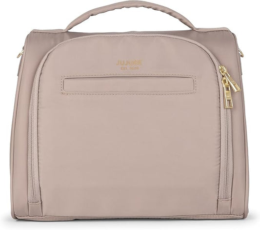 JuJuBe New Insulated Bottle Bag, Breastmilk Storage Bag for Baby Bottles, Insulated Waterproof Lunch Bag or Cooler Bag for Nursing, Milk, Food, Baby Formula, Snacks, Daycare, Taupe, Mother's Day Gift-BubblyBeeBaby