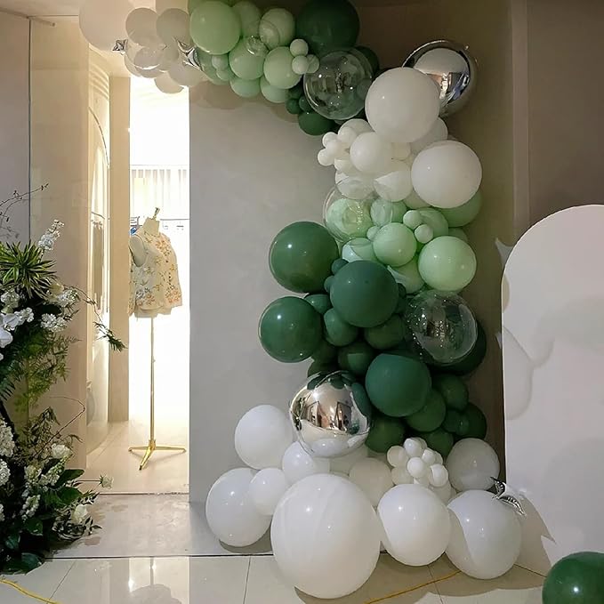 140pcs Night Green Round Balloons Different Sizes 18 12 10 5 Inch Latex Balloons for Arch Decoration Party Balloon Kit for Graduation Birthday Party Wedding Balloon Baby Shower Decoration-BubblyBeeBaby