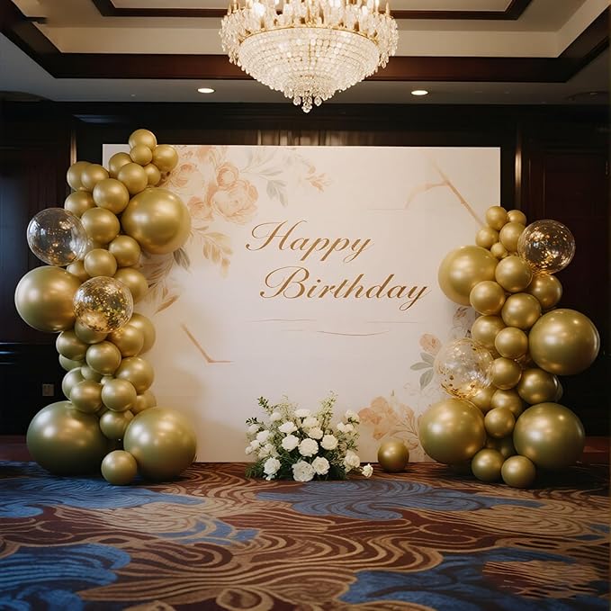 140pcs Metallic Gold Round Balloons Different Sizes 18 12 10 5 Inch Latex Balloons for Arch Decoration Party Balloon Kit for Graduation Birthday Party Wedding Balloon Baby Shower Decoration-BubblyBeeBaby