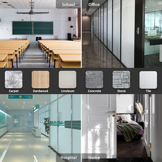 JQK Rubber Door Stopper Wedge, Black 4 Pack Soft TPR Premium Door Stops for Bottom of Heavy Duty Door on Tile, Concrete, Carpet, Wooden Floor, DSB61-BK-P4-BubblyBeeBaby