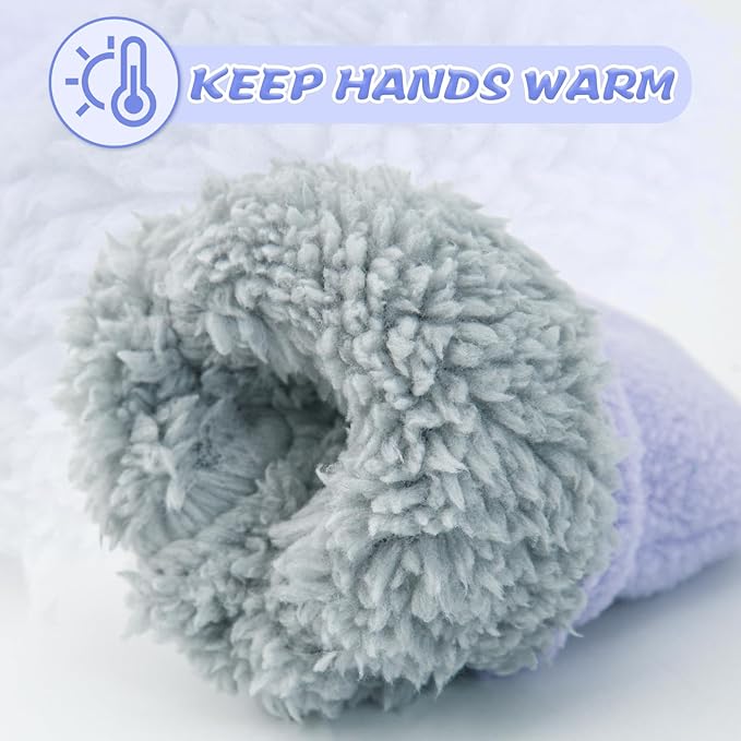 BAVST Baby Toddler Winter Mittens Girls Warm Fleece Lined Gloves Kids Sherpa Lined Mittens for Boys-BubblyBeeBaby