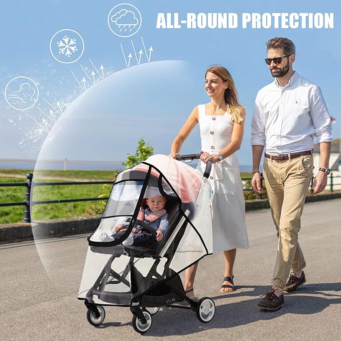 Stroller Rain Cover,Universal Stroller Accessory,Waterproof, Windproof Protection,Protect from Dust Snow,Baby Travel Weather Shield-BubblyBeeBaby