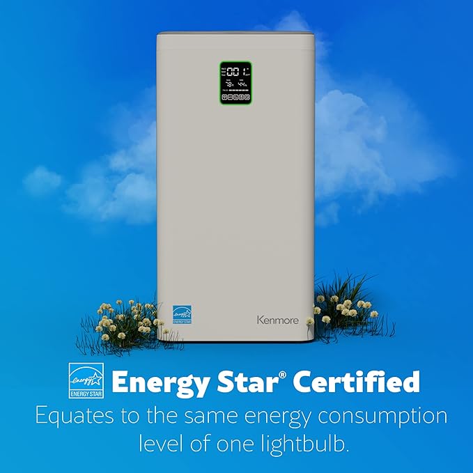 Kenmore PM4030 Air Purifier with H13 True HEPA Filter, Covers Up to 2300 Sq.Foot, 24db SilentClean 3-Stage HEPA Filtration System, 5 Speeds for Home Large Room, Kitchens & Bedroom-BubblyBeeBaby
