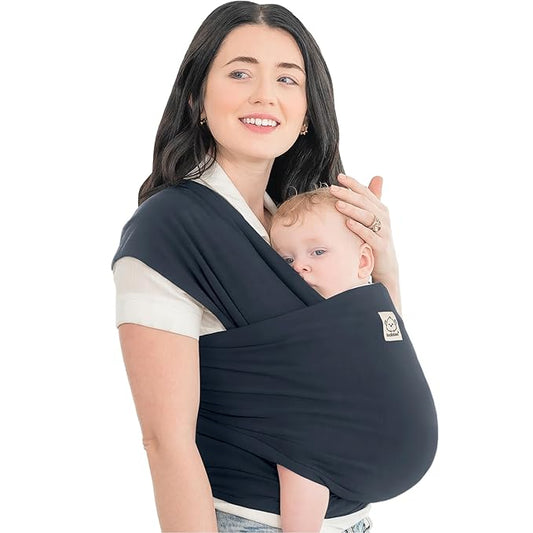KeaBabies Baby Wrap Carrier - All in 1 Original Baby Carrier Newborn to Toddler Sling, Easy to Wear, Hands Free Bonding, Lightweight, Breathable Infant Wraps (Midnight)-BubblyBeeBaby