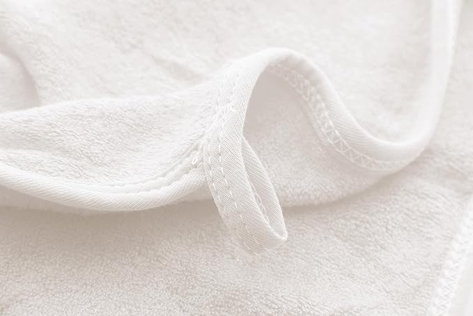 HIPHOP PANDA Baby Washcloths, Rayon Made from Bamboo - 2 Layer Ultra Soft Absorbent Newborn Bath Face Towel - Reusable Baby Wipes for Delicate Skin - Ivory, 6 Pack-BubblyBeeBaby