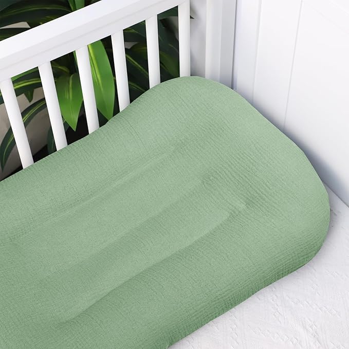 Hooyax Muslin Baby Lounger Cover, 100% Cotton Durable Newborn Lounger Cover, Soft and Breathable Infant Lounger Cover for Boys Girls, Covers Only (Green)-BubblyBeeBaby