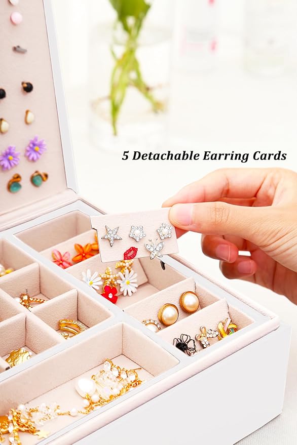 Jewelry Box for Earrings for Girls Jewelry Organizer Box Earring Holder Organizer for Girls Earring Box Girls Jewelry Box Stud Earring Organizer for Girls Earring Jewelry Boxes for Women Bling-BubblyBeeBaby