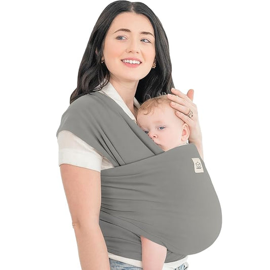 KeaBabies Baby Wrap Carrier - All in 1 Original Baby Carrier Newborn to Toddler Sling, Easy to Wear, Hands Free Bonding, Lightweight, Breathable Infant Wraps (Graphite)-BubblyBeeBaby