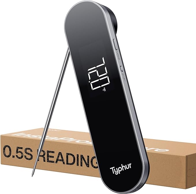 InstaProbe Core 0.5 Sec Instant Read Meat Thermometer Digital with Readable Display in Sunlight for Cooking, Professional Thermometer with IP67 Waterproof for Grill, BBQ, Cooking, Smoker-BubblyBeeBaby