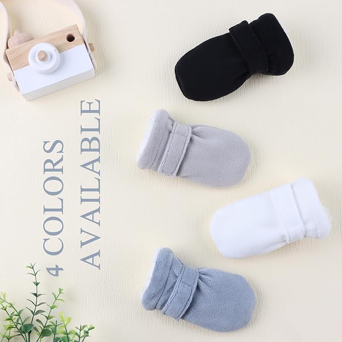 Zsedrut No Scratch Baby Mittens Toddler Infant Fleece Lined Gloves Winter Warm Mitten for Baby Boys Girls-BubblyBeeBaby