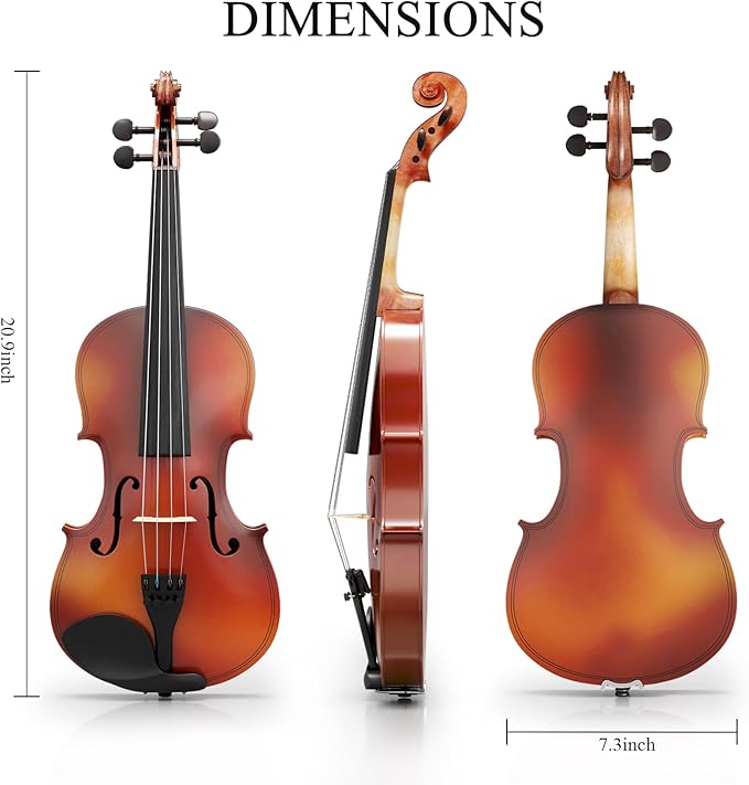 1/2 Violin Kit, Beginner Violin for Kids, Students, Complete Kids Violins Set with Case, Bow, Rosin, Ideal for Kids Violins Beginner Ages 5-9, Brown-BubblyBeeBaby