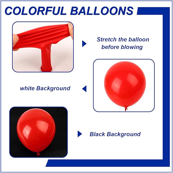 140pcs Red Round Balloons Different Sizes 18 12 10 5 Inch Latex Balloons for Arch Decoration Party Balloon Kit for Graduation Birthday Party Wedding Balloon Baby Shower Decoration-BubblyBeeBaby