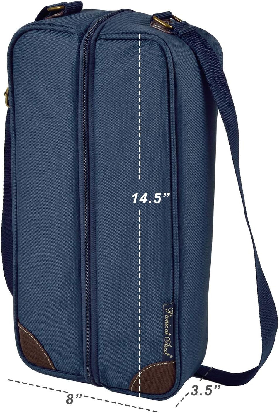 Picnic at Ascot Insulated Wine Tote with 2 Wine Glasses, Napkins and Corkscrew -Designed & Assembled in the USA