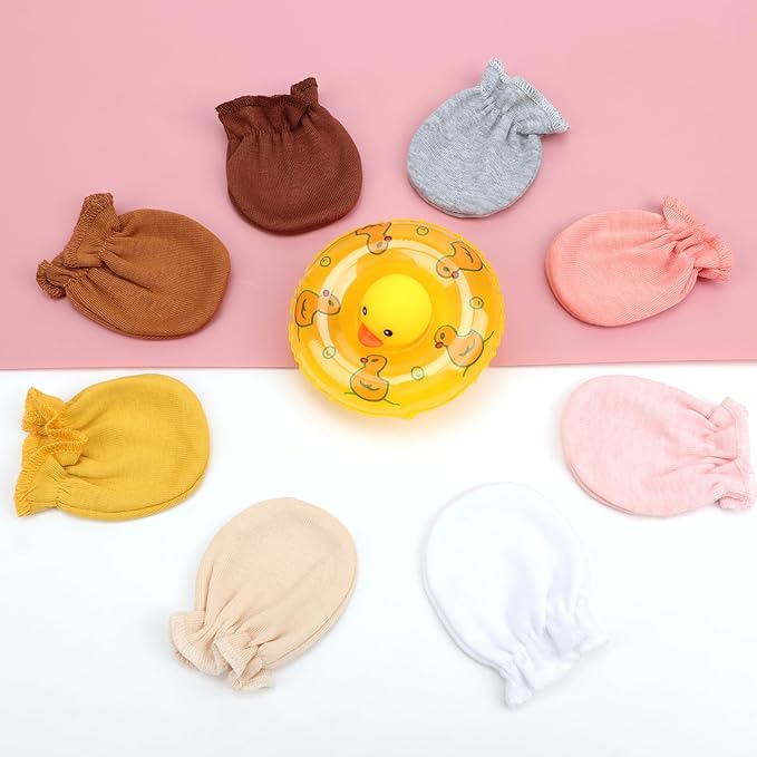 BQUBO Newborn Infant Toddler Mittens No Scratch Cotton Elastic Wrist Gloves Hypoallergenic for 0-6 Months Baby Boys Girls-BubblyBeeBaby