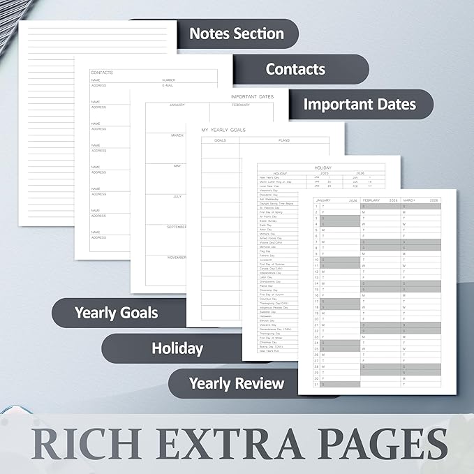 2025-2026 Planner for Women, Lather Weekly & Monthly Organizer, July 2025-June 2026, Hardcover with Gold Foil, Tabs, and Inspirational Pages - Ideal for Professionals, Black-BubblyBeeBaby