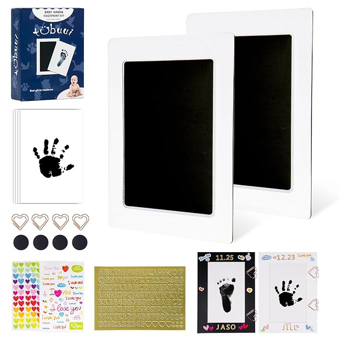 Inkless Baby Hand and Footprint Kit,Clean Touch Ink Pad for Baby Footprint Kit,No Mess Dog Paw Print Kit,DIY Footprint Ink for Baby Keepsake Gifts for Boys and Girls-BubblyBeeBaby