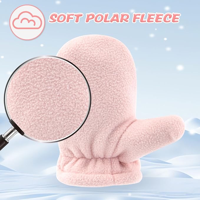 BAVST Baby Toddler Winter Mittens Girls Warm Fleece Lined Gloves Kids Sherpa Lined Mittens for Boys-BubblyBeeBaby