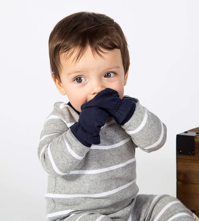 Burt's Bees Baby Baby Girls' Mittens, No-Scratch Mitts, 100% Organic Cotton, Set of 3-BubblyBeeBaby