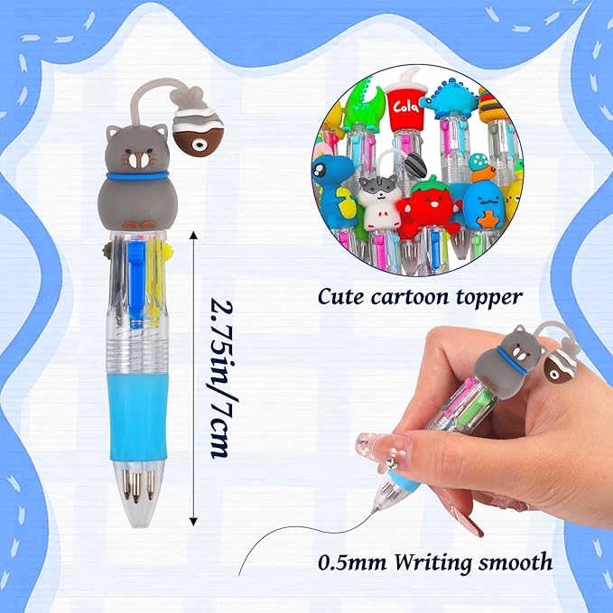 200Pcs Mini Multicolor Pens in One 4-in-1 Cute Pens Bulk for Kids, Ballpoint Pen for Birthdays and Children's Parties, Fun Gifts Assorted Ink Kawaii Pen-BubblyBeeBaby