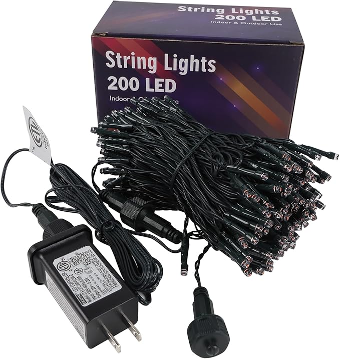 HOME LIGHTING 66ft Christmas Decorative Mini Lights, 200 LED Green Wire Fairy Starry String Lights Plug in, 8 Lighting Modes, for Indoor Outdoor Xmas Tree Wedding Party Decoration (Red & Green)-BubblyBeeBaby