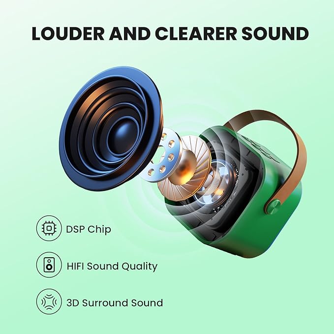 IROO Mini Karaoke Machine for Kids, 2025 TOP Toys Birthday Gifts Ideas for Girls Ages 4, 5, 6, 7, 8, 9, 10, 12+ Years Old, Portable MP3 Player with 2 Wireless Mics for Party-BubblyBeeBaby