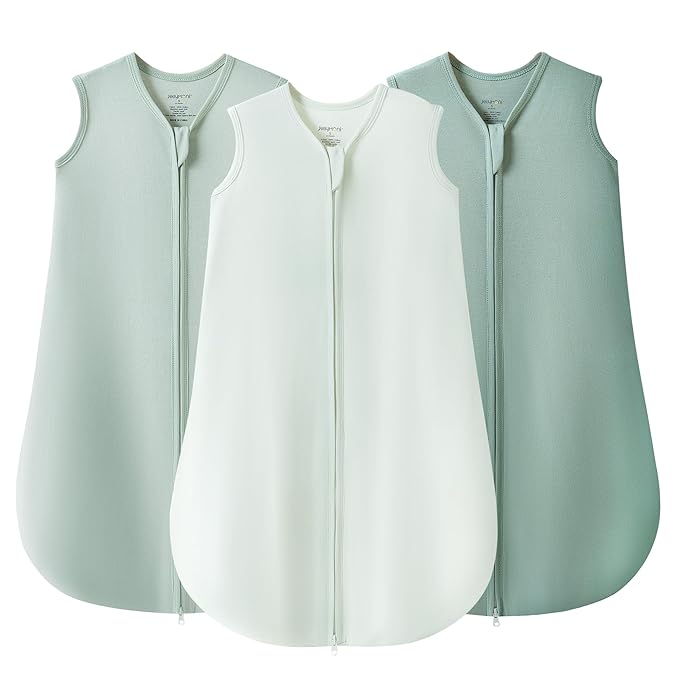 JELLYMONI Baby Sleep Sack 18-24 Months 100% Cotton Wearable Blanket, 0.5 TOG Soft Lightweight Toddler Sleeping Sack 3 Pack 2-Way Zipper Newborn Sleep Sacks-BubblyBeeBaby