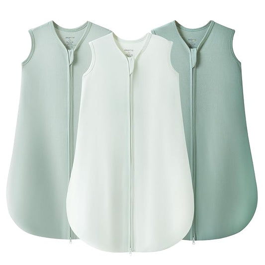 JELLYMONI Baby Sleep Sack 18-24 Months 100% Cotton Wearable Blanket, 0.5 TOG Soft Lightweight Toddler Sleeping Sack 3 Pack 2-Way Zipper Newborn Sleep Sacks-BubblyBeeBaby