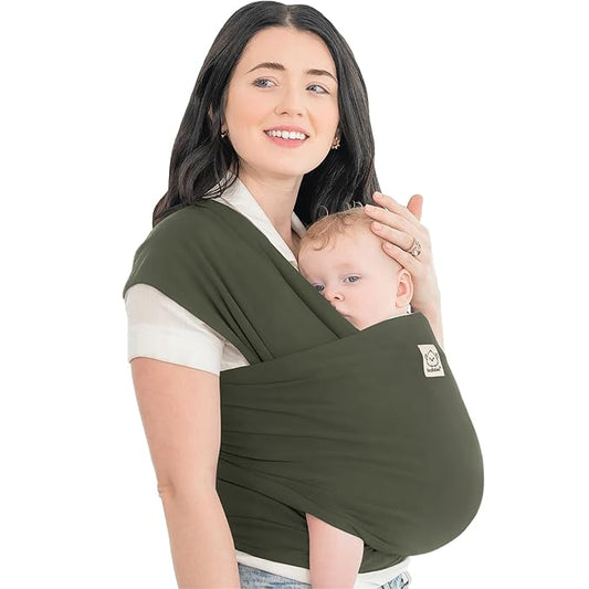 KeaBabies Baby Wrap Carrier - All in 1 Original Baby Carrier Newborn to Toddler Sling, Easy to Wear, Hands Free Bonding, Lightweight, Breathable Infant Wraps (Forest)-BubblyBeeBaby