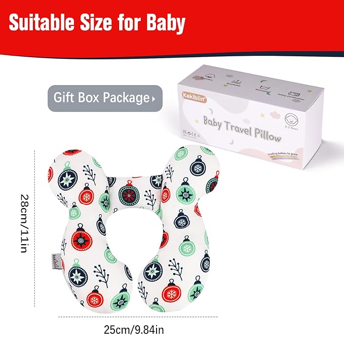 KAKIBLIN Baby Travel Pillow for Head and Neck, Upgraded Baby Support Pillow, Baby Neck Pillows for Car Seat,Pushchair,Travel,(Cross)-BubblyBeeBaby