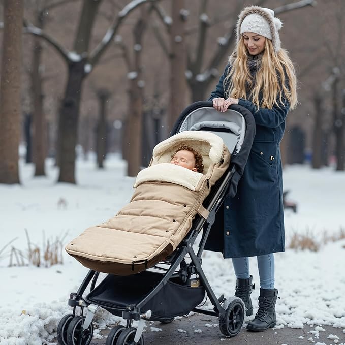 Momcozy Stroller Footmuff | Universal, Weather-Proof, Warm Stroller Bunting Bag | Extendable Winter Cover | Adjustable Buckle-BubblyBeeBaby