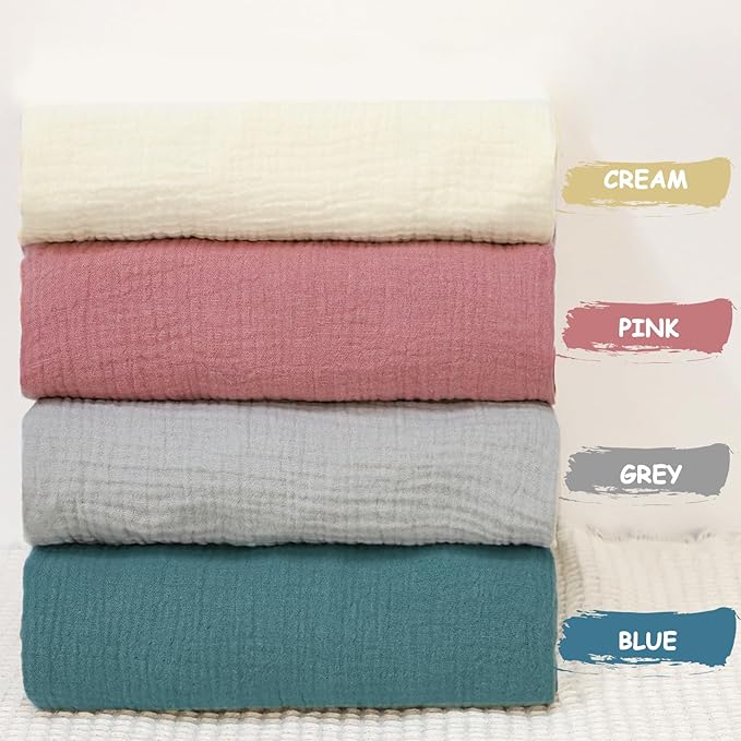 Hooyax Baby Lounger Cover 2 Pack - 100% Muslin Cotton Newborn Lounger Pillow Covers Only, Soft Breathable Infant Lounger Cover with Reinforced Stitching, Fits Most Standard Baby Loungers (Blue Grey)-BubblyBeeBaby