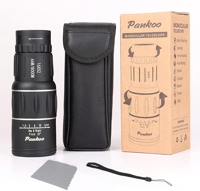 16X52 Monocular Telescope High Powered for Adults, 2023 Power Prism Compact Monoculars for Adults,HD Monocular Scope for Gifts, Outdoor Activity,Bird Watching,Hiking,Concert,Travelling-BubblyBeeBaby