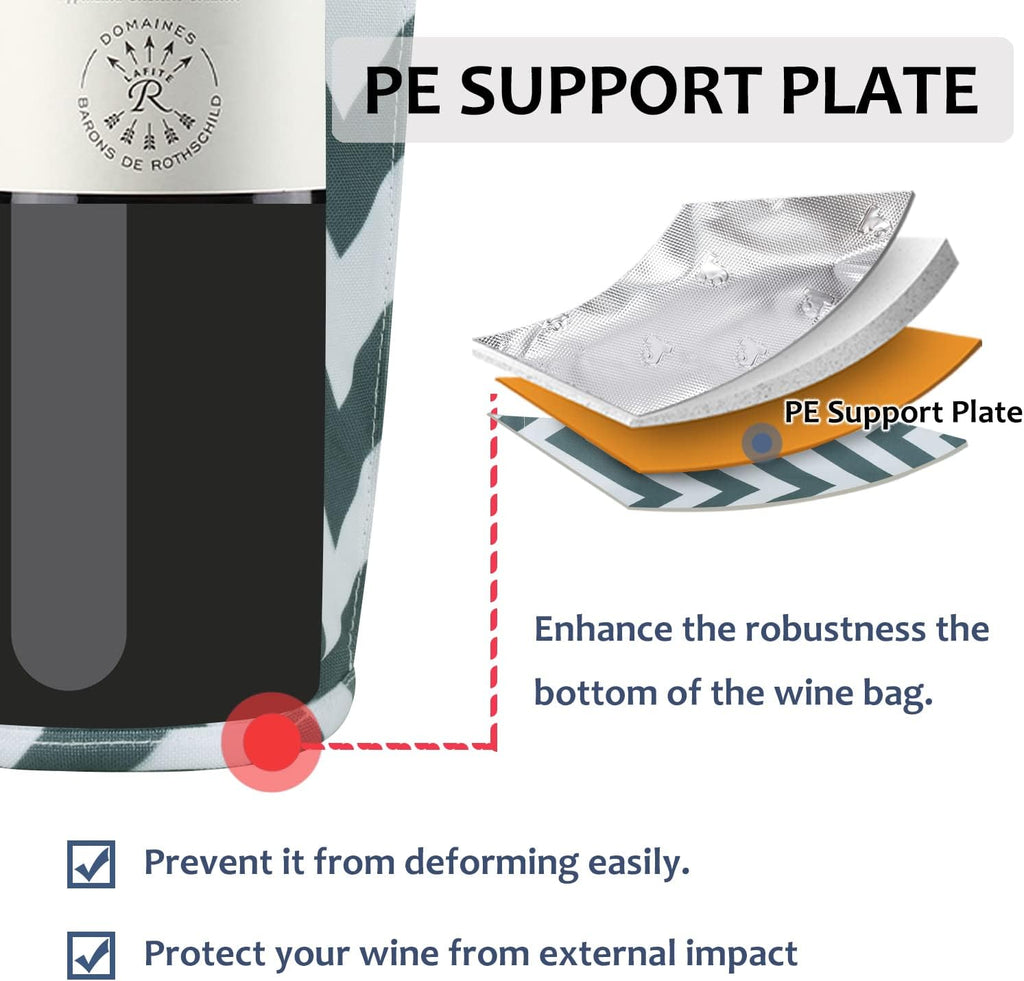 Tirrinia Single Wine Carrier Tote, Insulated Wine Cooler Bag for Travel, Picnic, & Wine Gifts – Thermal Padded Wine Bottle Holder Tote for Men & Women, Wine Gift for Wine Lovers,Black