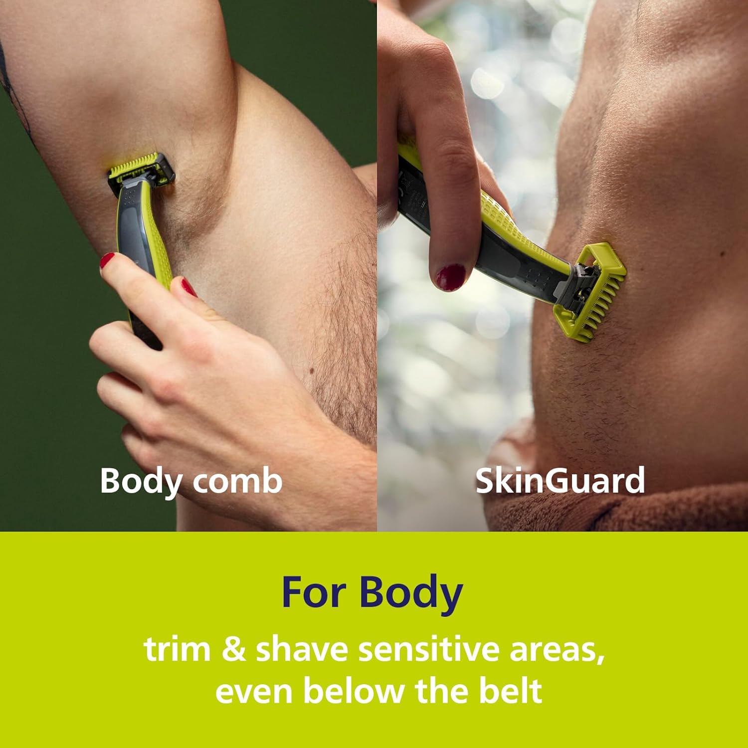 Philips Norelco OneBlade Face+Body Travel Kit Bundle - Philips Norelco OneBlade 360 Face+Body Hybrid Electric Trimmer and Shaver, QP2834/70 + Travel Case. QP401/90